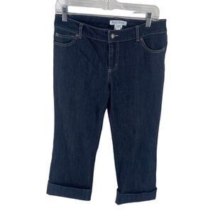 White House Black Market Women's Capri Jeans Denim Stretch Cuffed Size 6